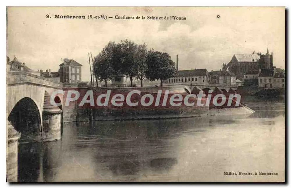 Montereau (S.-et-M.) — Mündung der Seine und der Yonne — Milliet, Buchhändler, in Montereau - Vorderseite