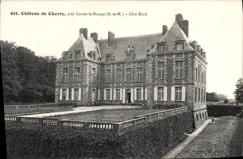 Kasteel van Chevry, bij Lorrez-le-Bocage (S.-et-M.) — Noordzijde — uitgever: M. Lepage, Kantoortje in Caen - Voorkant