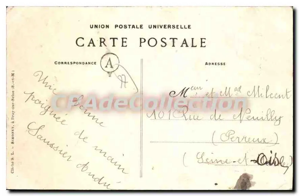 Noyen-sur-Seine (S.-et-M.) — Die Allee des Schlosses — Sammlung Payen - Rückseite