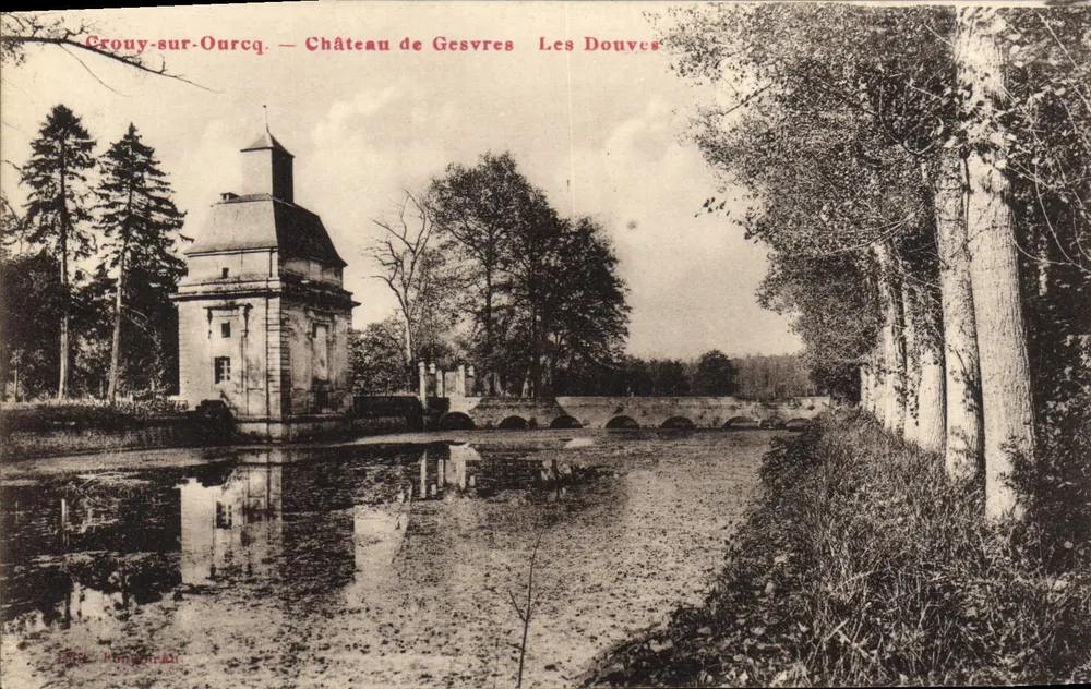 Grouy-sur-Ouercq — Castelo de Gesvres Les Douves — Editor Poncet-Rau - Frente