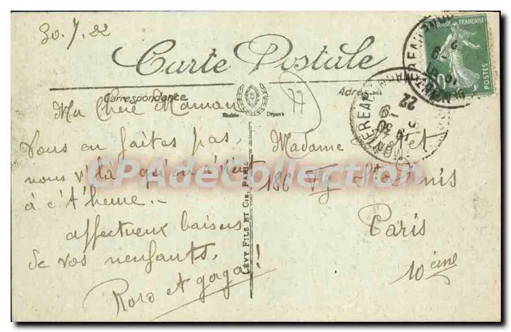 Montereau — Die Brücke über die Seine und die Kirche — LL. n°9 - Rückseite