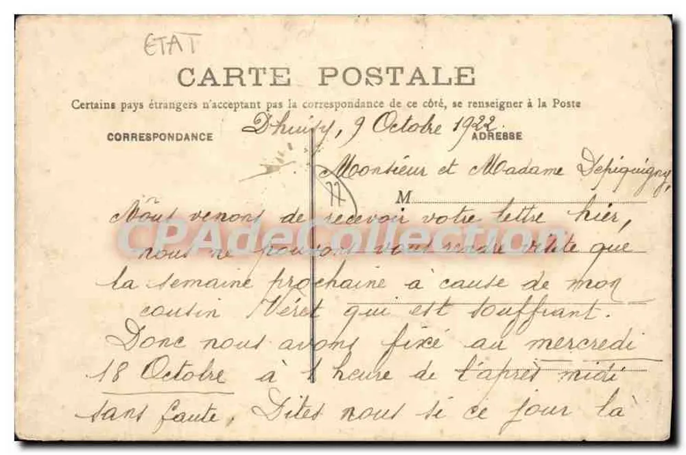 Fazenda de Dhuisy — Propriedade de M. Dassy — Sacy-sur-Marne - Verso