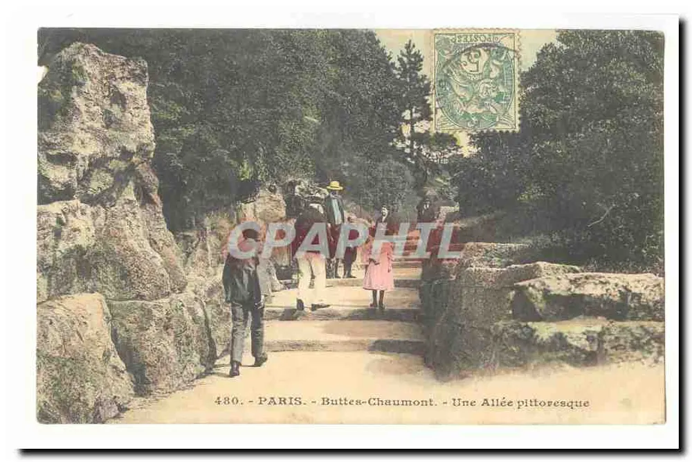 Buttes-Chaumont — Eine pittoreske Allee — 480 - Vorderseite