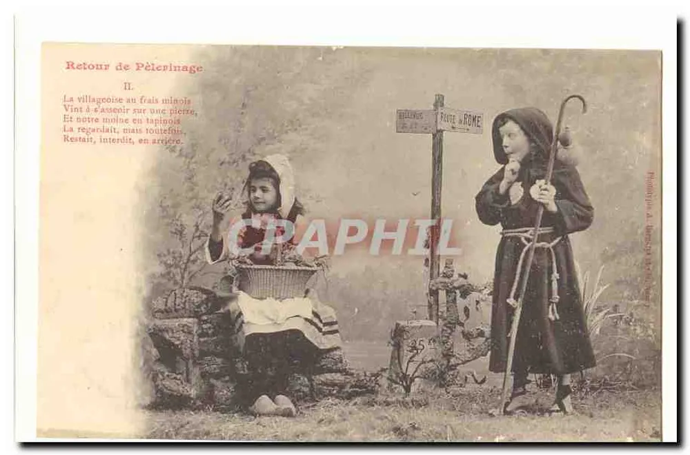 Rückkehr vom Pilgern — II — Phototypie in Brescia (Italien) - Vorderseite