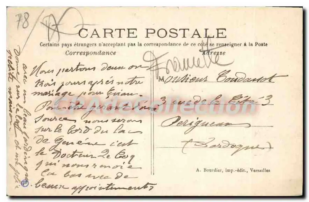 Vista de las Torres de Lourdes — Périgueux — A. Bourdier, editor, Versalles - Reverso