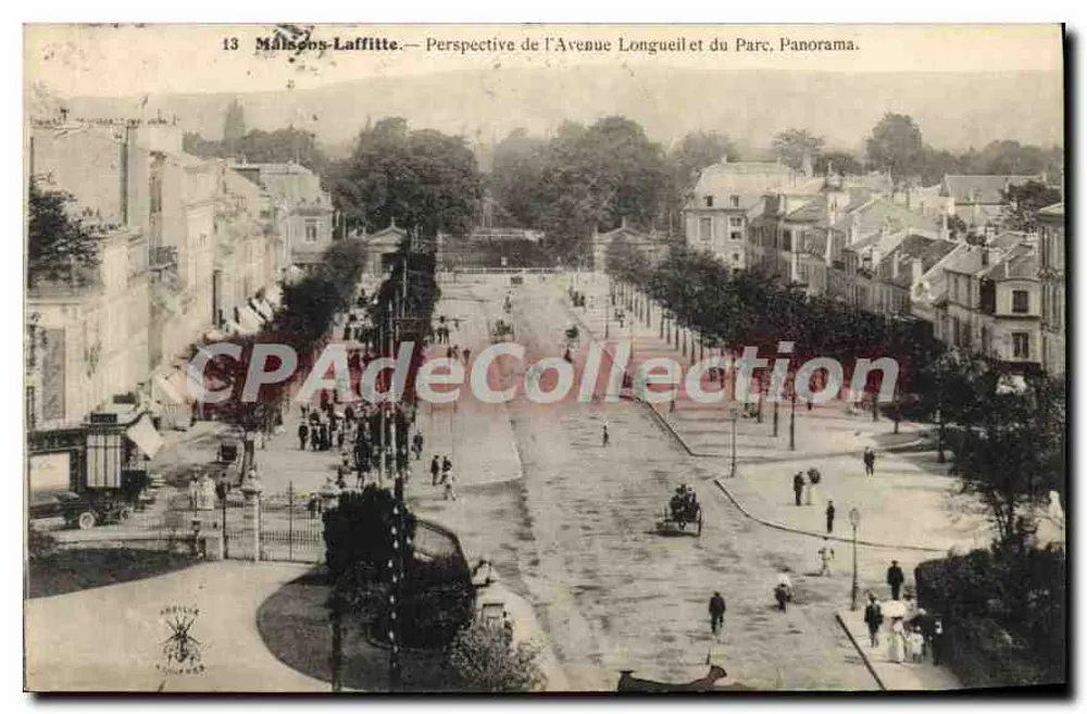 Maison-Laffitte — Perspective de l'Avenue Longueil et du Parc Panorama — éditeur CPADeCollection, n°13 - Recto
