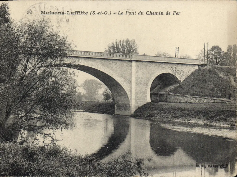 Maison-Laffitte (S.-et-O.) — O Ponte do Caminho de Ferro — B. Fr. Paris - Frente