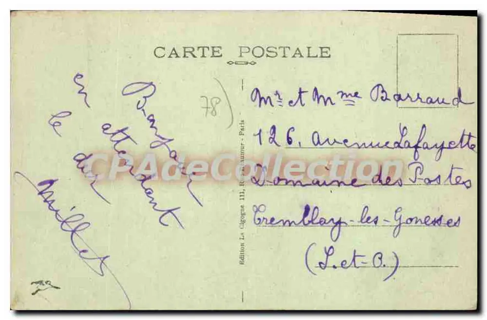 Mantes (S.-et-O.) — O Ponte de Mantes — Edição La Cigogne, n° 15 - Verso