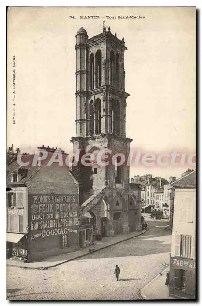 MANTES — Torre Saint-Maclou — C. P. A. — A. COTTENEAU, Mantes - Frente