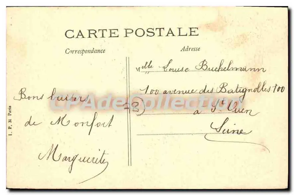 Montfort l'Amaury (S.-et-O.) — Ansicht vom Rue de la Montièr — Edit. Ombredanne, Montfort l'Amaury - Rückseite