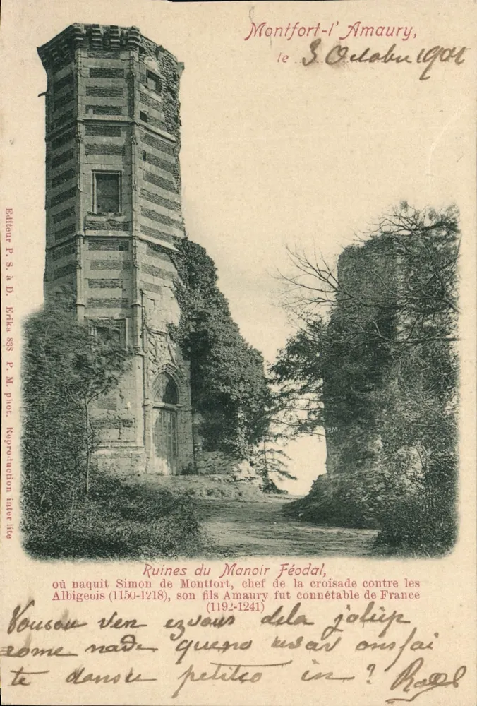 Ruinen des feudalen Schlosses in Montfort-l'Amaury — Verlag P. S. à D. Brika, Nr. 838 - Vorderseite