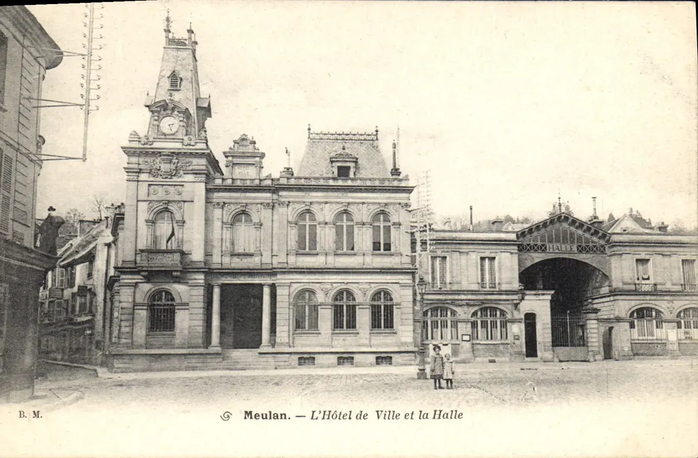 Meulan — Das Rathaus und die Halle — Phototypie Daviguion, Le Raincy - Vorderseite