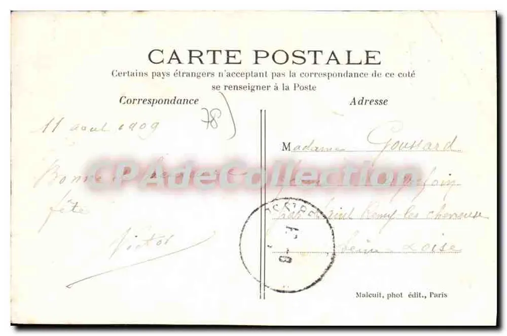 Poissy — A Abadia — Malcuit, fot. edit., Paris, n° 475 - Verso