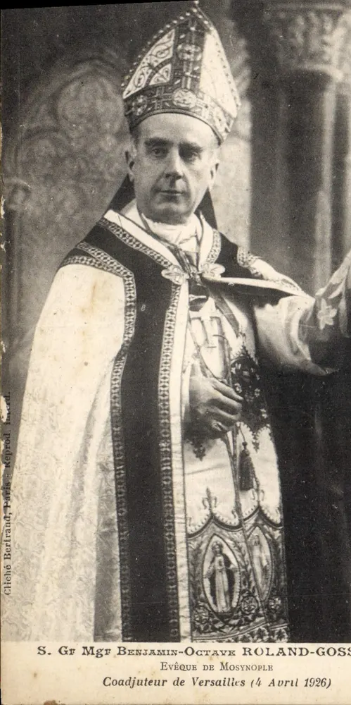 S. Gf Mgt Benjamin-Octave Roland-Goss, Bischof von Versailles — Coadjutor (4. April 1926) — Cliché Bertrand, Paris - Vorderseite