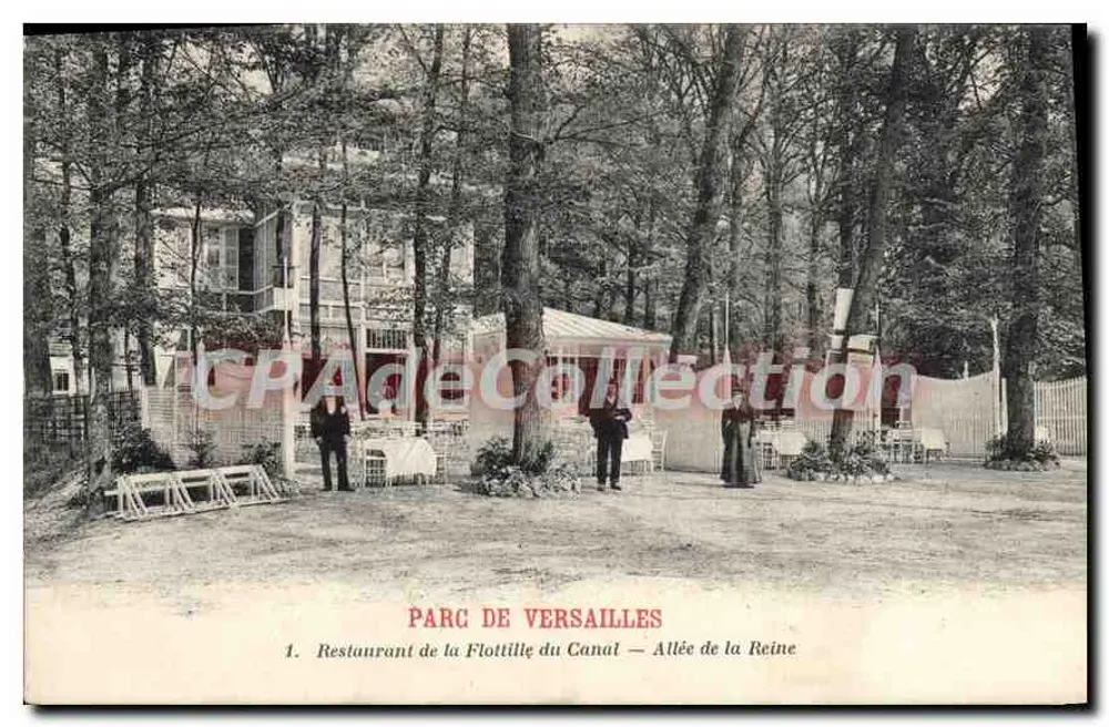 Parc de Versailles — Restaurant der Flottille des Kanals — Allée de la Reine — A. Bourdier, Verleger, Versailles - Vorderseite