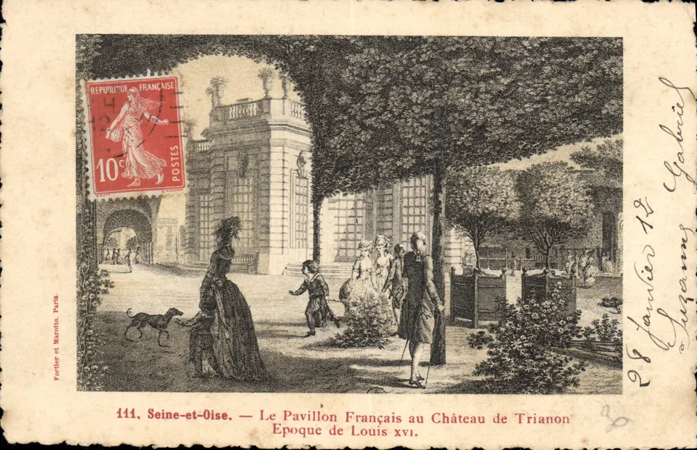 Der französische Pavillon am Schloss Trianon — Zeit der Louis XVI — Portier und Marotto, Paris, Nr. 111 - Vorderseite