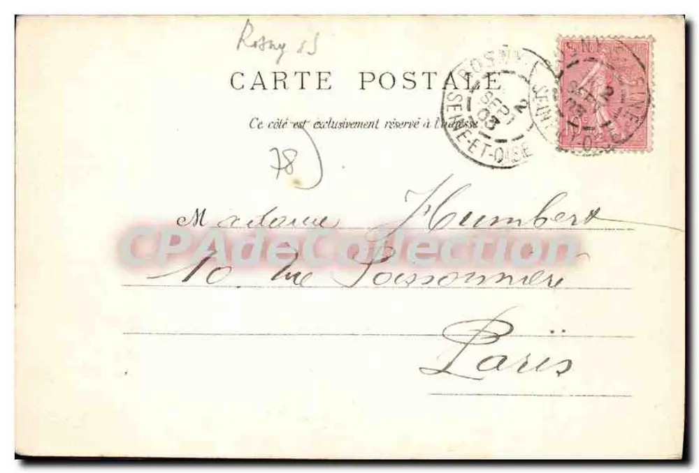 Zamek widziany z Parku — Rosny-sous-Bois — R. Girard, fot. Mantes, n°40 - Rewers