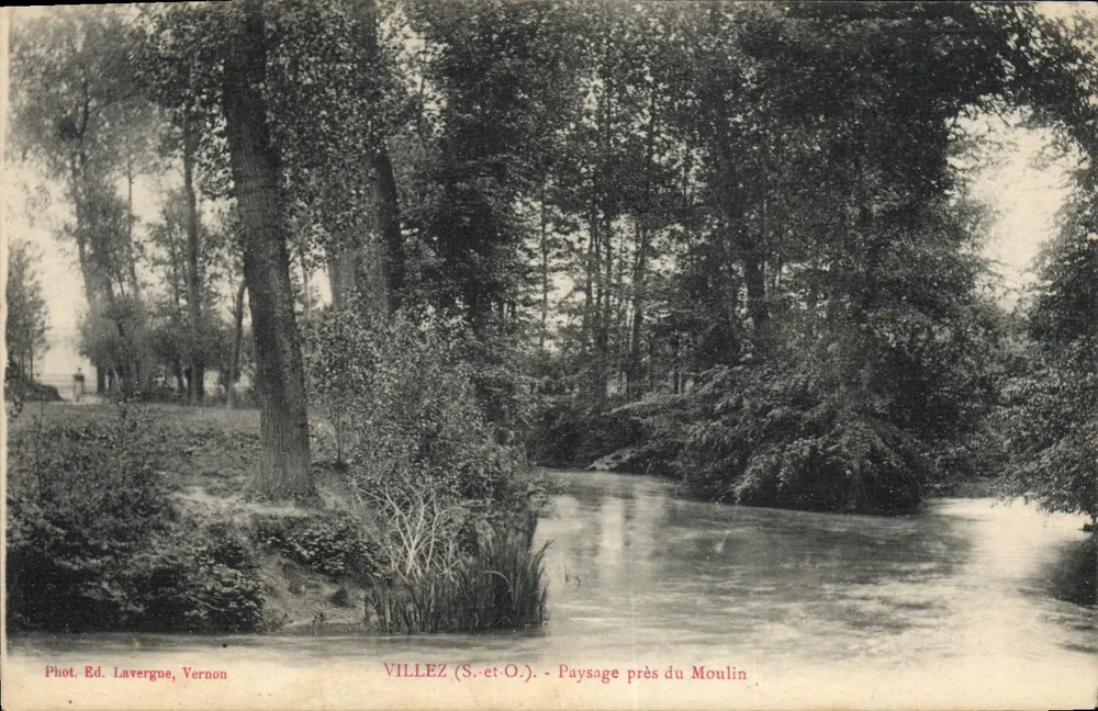 Villez (S.-et-O.) - Landschaft nahe dem Mühle — Phot. Ed. Lavergne, Vernon - Vorderseite