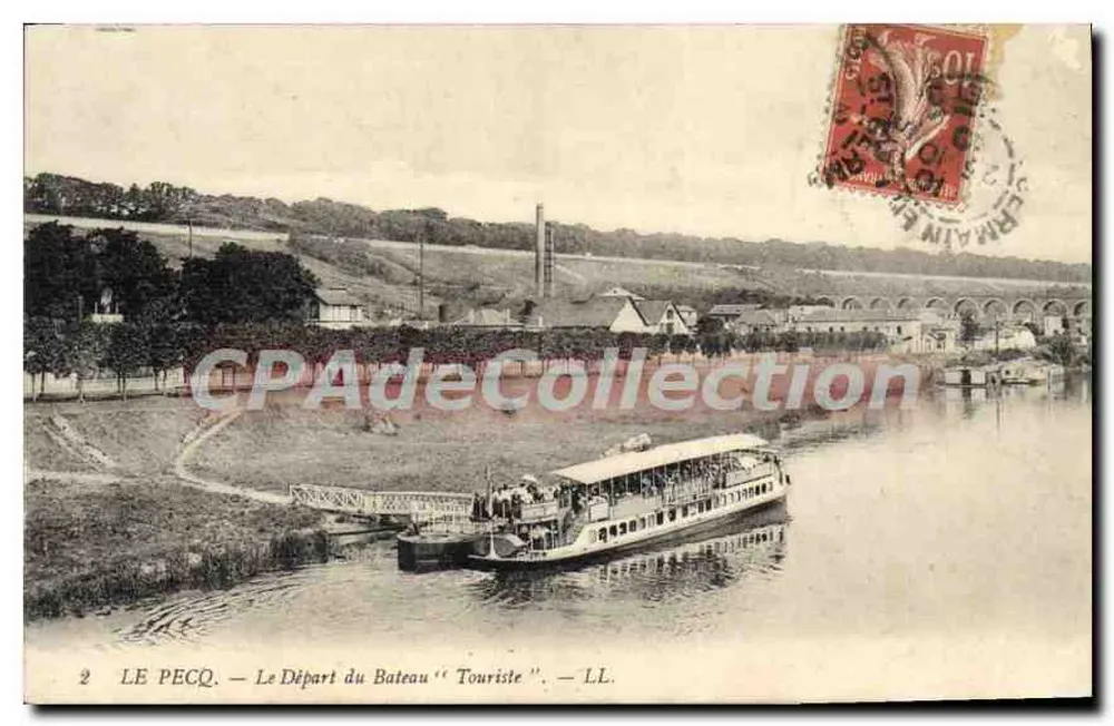 Le Pecq — Der Abfahrt des Bootes 'Touriste' — L.L. - Vorderseite
