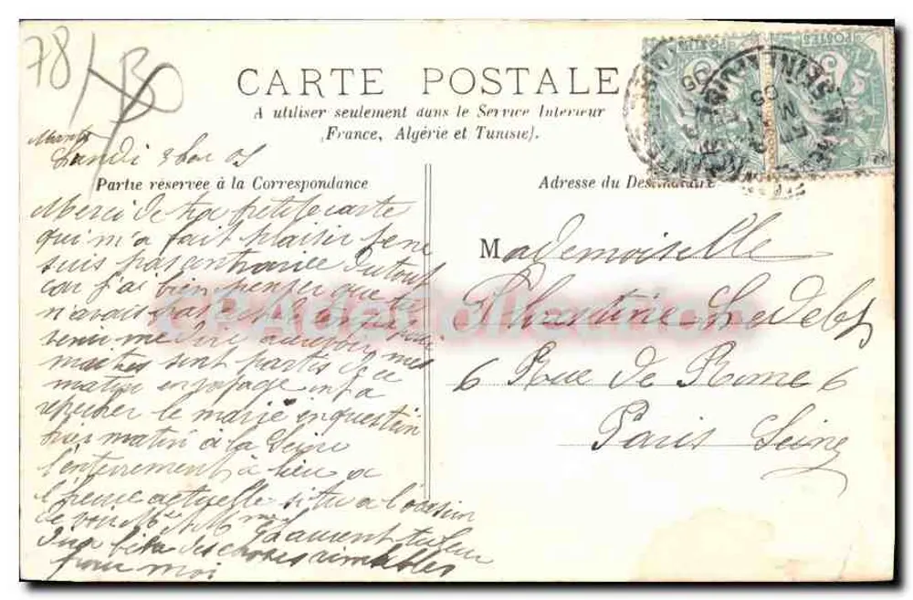 Rosny-sur-Seine — Het Kasteel — Cliché A. Bertran, uitg. - Mantes. - Achterkant