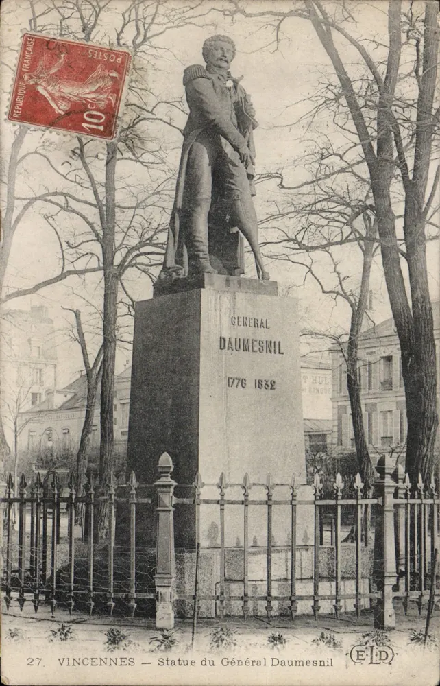 Vincennes — Estátua do Geral Daumesnil — Editor ELD, n°27 - Frente