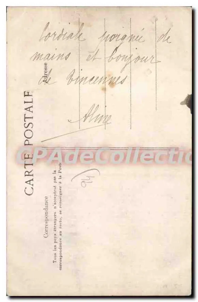 Vincennes — Estátua do Geral Daumesnil — Editor ELD, n°27 - Verso