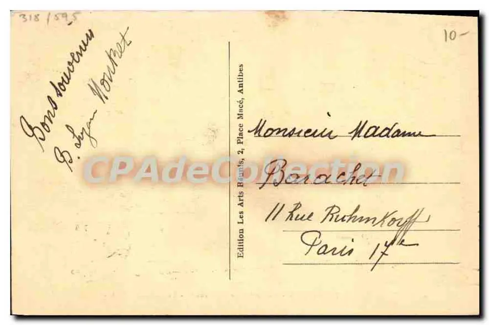Antibes - Ansicht von La Garoupe - La Table d'Orientaion — Edition Les Arts Baudis, Nr. 75 - Rückseite