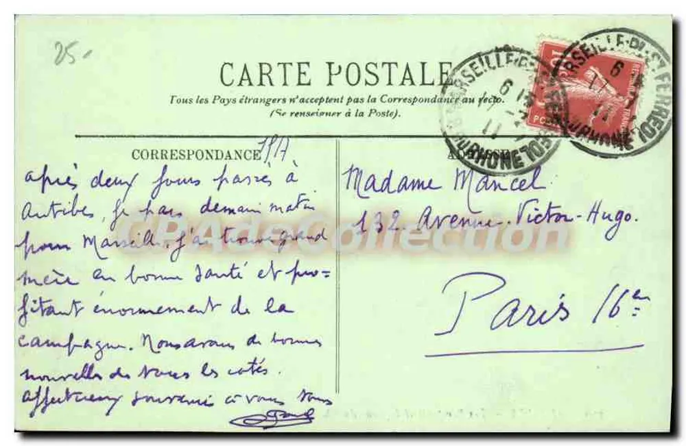 Antibes — Die Mauern und der Schlossturm — LL. n° 710 - Rückseite