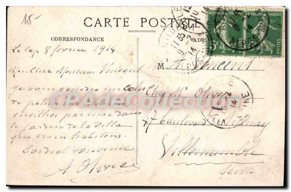 Antibes — Os Velhos Bairro — Berger et Cie, place, Antibes - Verso