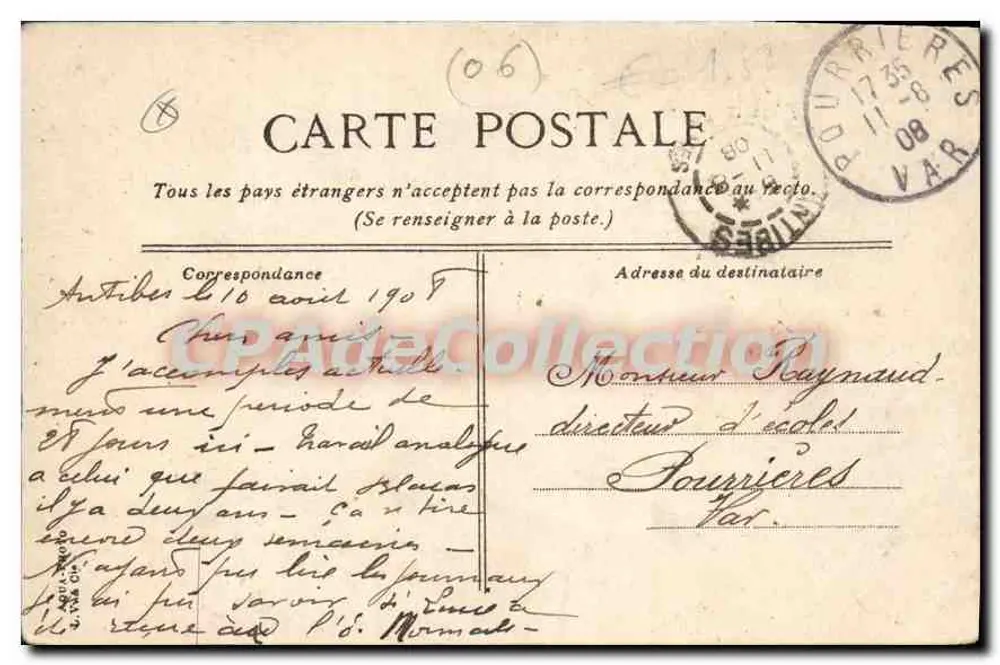 Antibes, a Place Massé — editor desconhecido, n° 19 - Verso