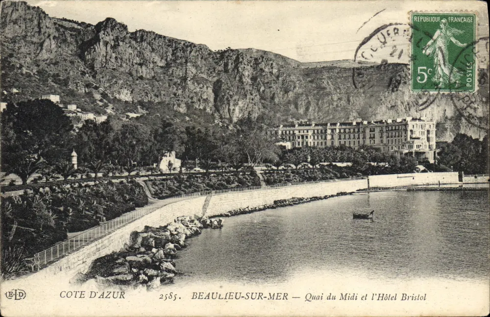 Beaulieu-sur-Mer — Quai du Midi und das Hotel Bristol — Verlag ELD, Nr. 2585 - Vorderseite