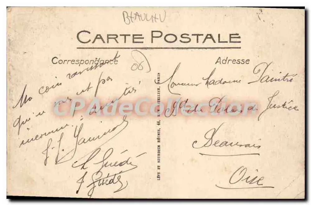 Beaulieu — Der Gordon-Bennett-Boulevard und die Kleine Afrika — Verlag: Lévy et Neudorff, Béziers - Rückseite