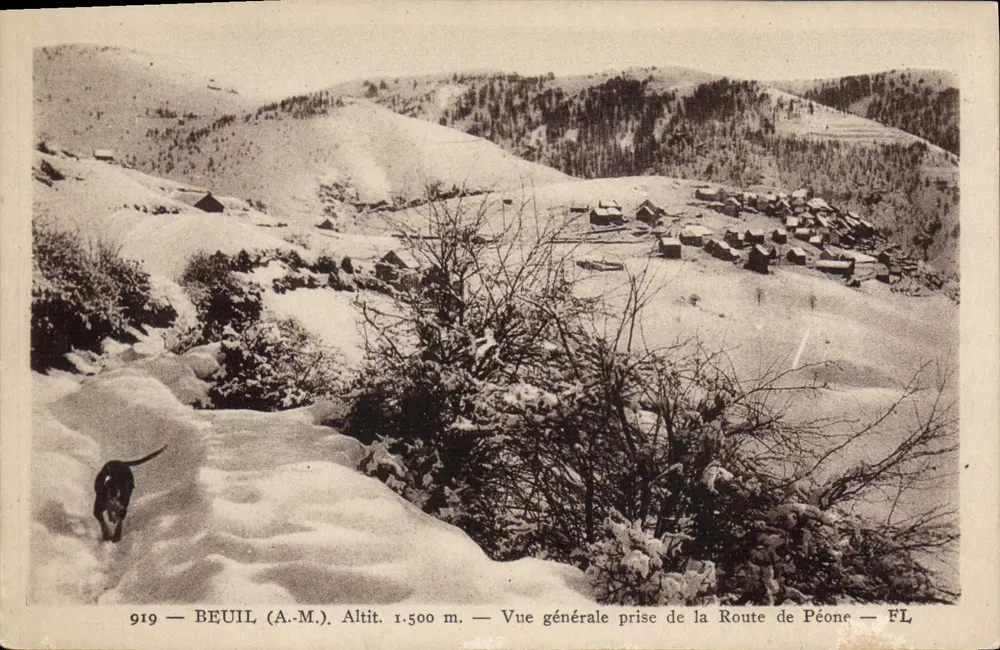 Beuil (A.M.) — Vista general tomada desde la Route de Péone — FL, n°919 - Anverso