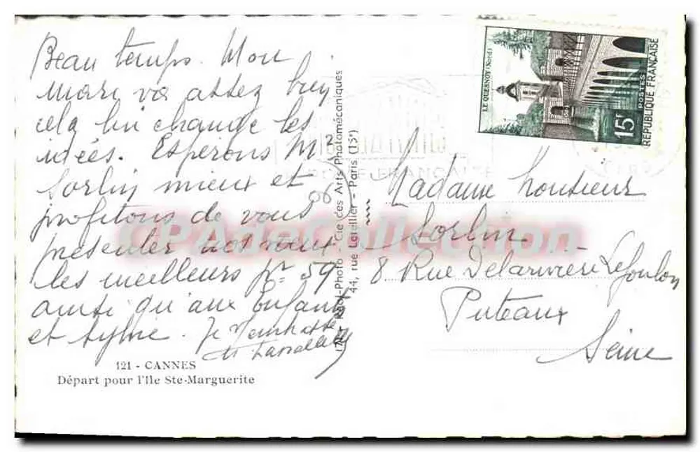 Cannes — Abreise zur Insel Sainte-Marguerite — Photo Ces Arts Pharamécaniques - Rückseite