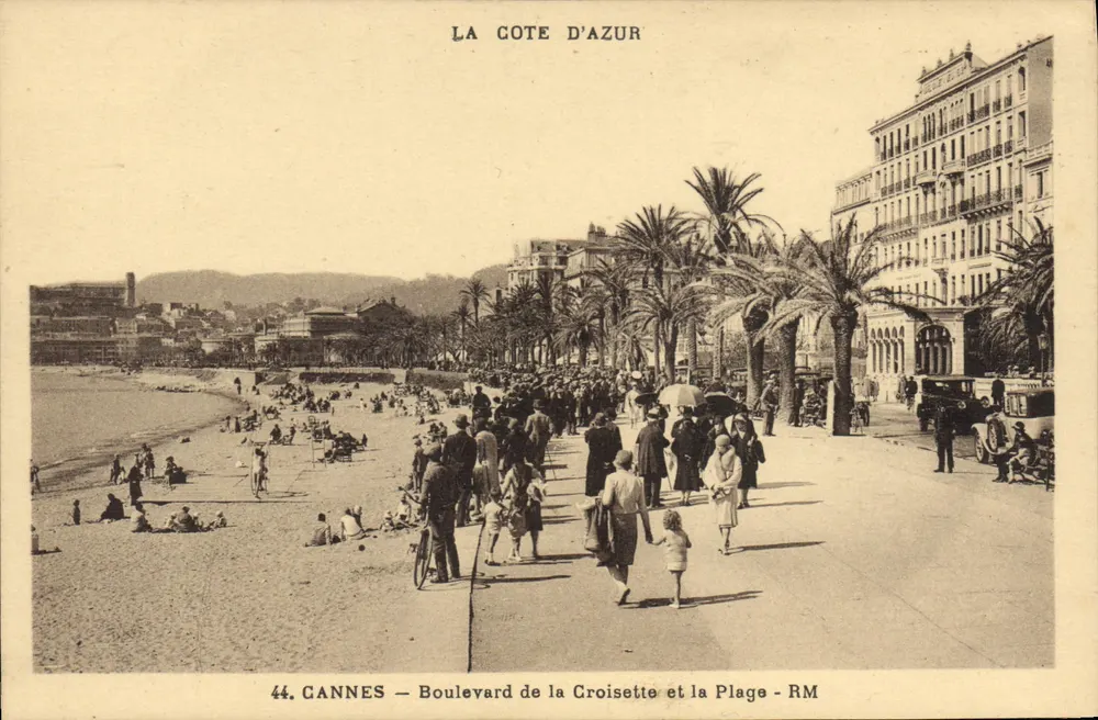 Cannes — Boulevard de la Croisette e a Praia — RM - Frente