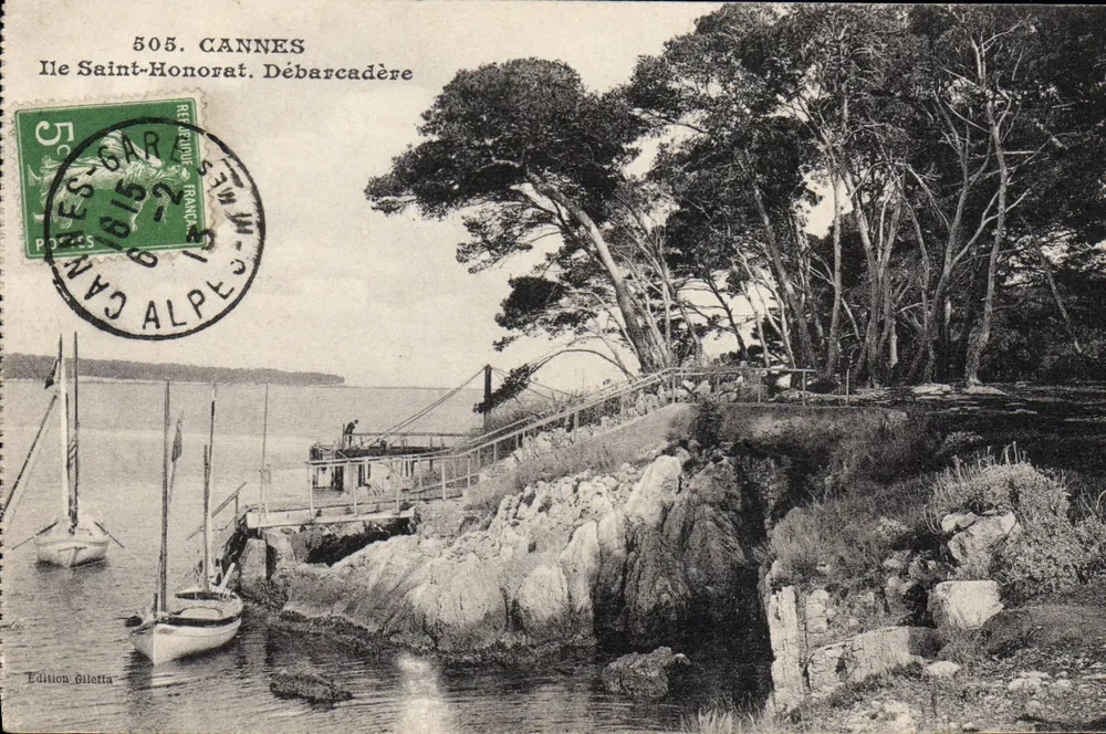 Cannes - Ilha de Saint-Honorat. Embarcadouro — Édition Gilletta, n° 505 - Frente