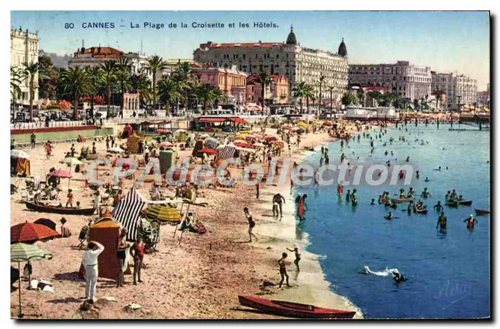 CANNES — Der Strand von La Croisette und die Hotels — Éditions Leyt et Neurdein, NICE, n°80 - Vorderseite