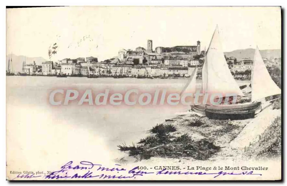 CANNES - A Praia e o Monte Cavaleiro — Edição Gilletta, n° 400 - Frente