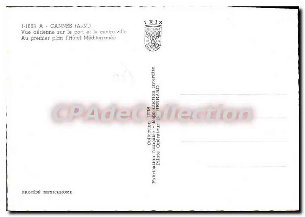 Cannes — Luftbild des Hafens und des Stadtzentrums — IRIS - Rückseite