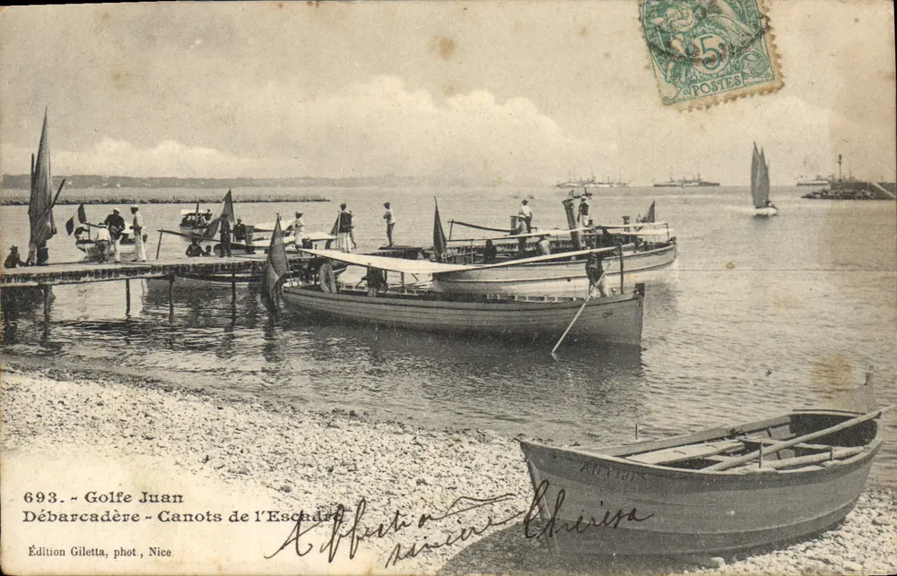 Golfe Juan - Desembarque - Canoas da Escadra — Edição Giletta, Nice, n°693 - Frente