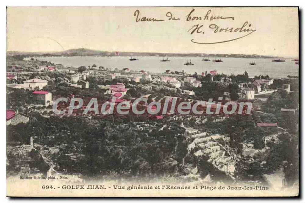 Golfe Juan - Allgemeiner Blick und die Flotte und Strände von Juan-les-Pins — Édition Gilette, Foto von Nion, Nr. 694 - Vorderseite