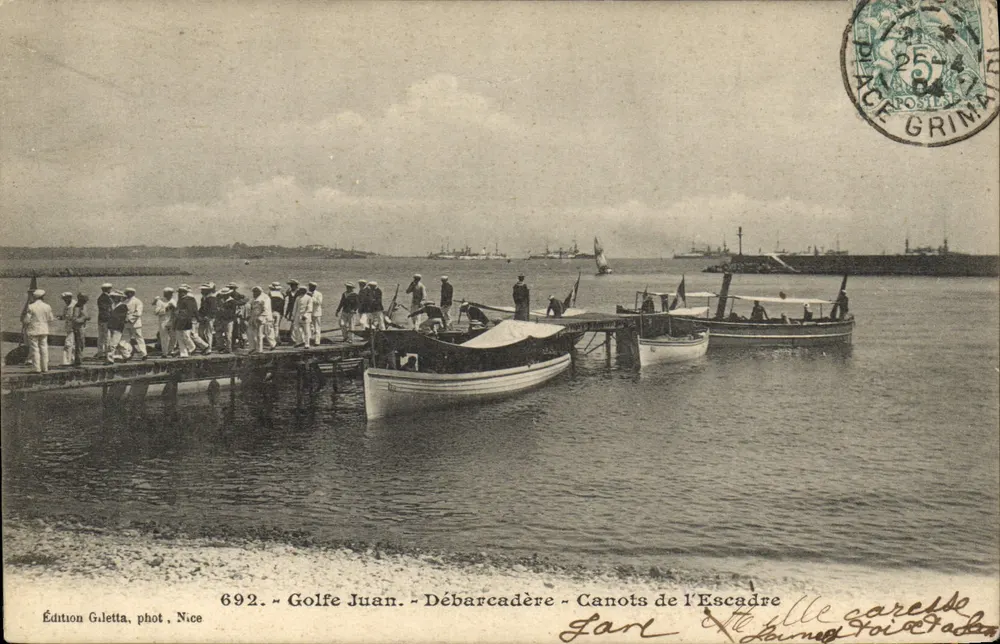 Golfe Juan - Desembarque - Canoas da Escadra — Edição Guletta, fot. Nice, n° 692 - Frente
