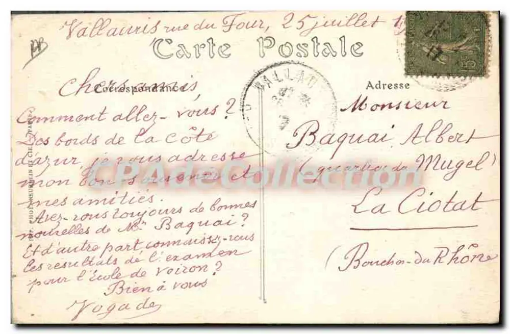 Golfe Juan (Alpes-Maritimes) — Gedenkspalte des Landungsstätten von Napoleon I. bei seiner Rückkehr von Elba — ND. Phot. - Rückseite
