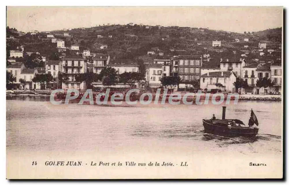 Golfe Juan - Der Hafen und die Stadt von der Mole aus gesehen - Selectia - Vorderseite