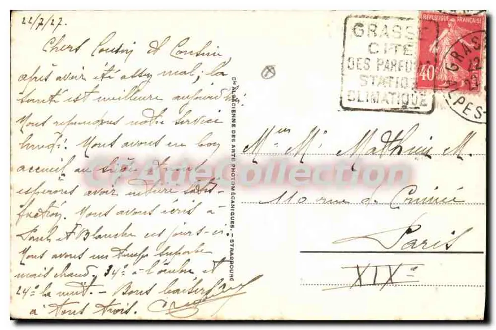 Grasse — Vista geral tirada das Casernes — CPAdeCollection, n°30 - Verso