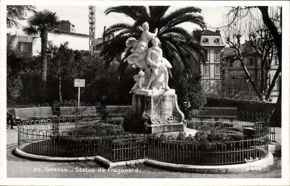 Grasse - Estátua de Fragonard — Editor Munier, n°30 - Frente