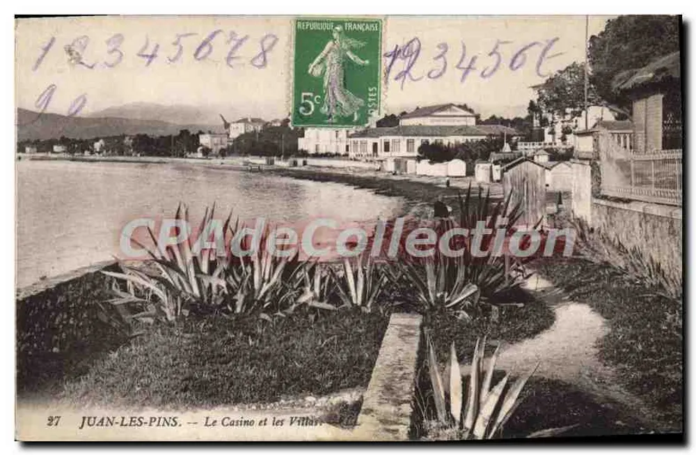 Juan-les-Pins — Das Casino und die Villen — Verlag unbekannt, Nr. 27 - Vorderseite