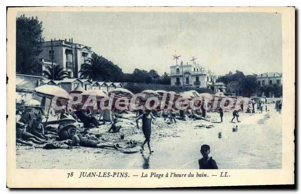 Juan-les-Pins — Blick auf den Strand zur Badezeit — LL. n°78 - Vorderseite