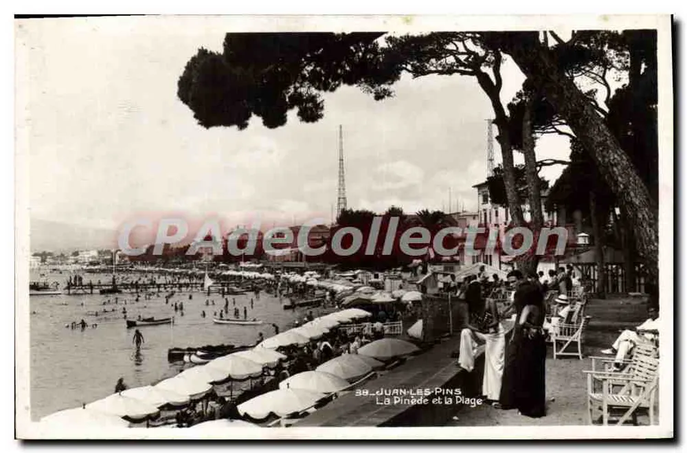 Juan-les-Pins — La Pinède et la Plage — CPAdeCollection n° 38 - Vorderseite