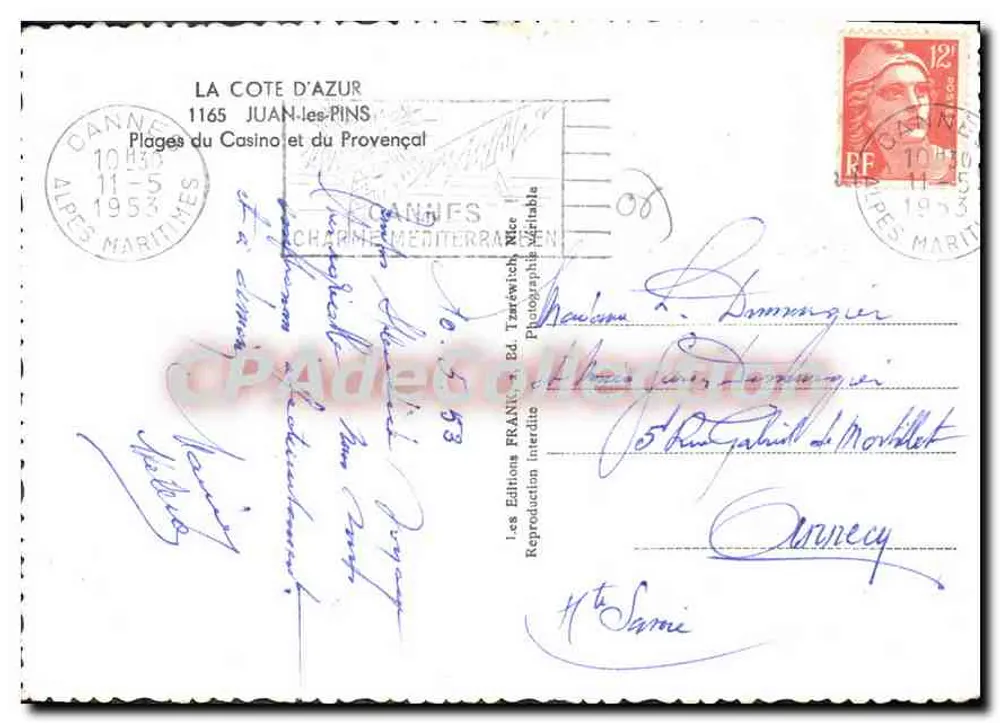 Strände des Casinos und des Provencal — Cannes — Les Éditions FRANK, Nice - Rückseite